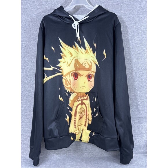 Unbranded Other - Naruto Hoodie, Men’s Large, Black & Yellow, New Without Tags, Read Des.